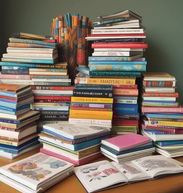 pile of colorful books