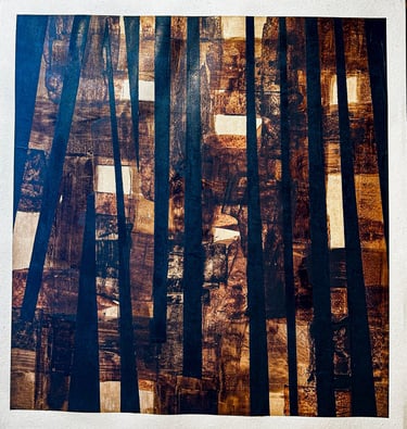 Natural pigment with ink abstract painting. Laurence Moracchini Ditchling Sussex artist