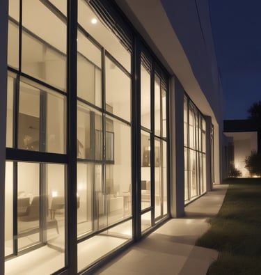 A collection of aromatic candles and air fresheners emitting a warm glow