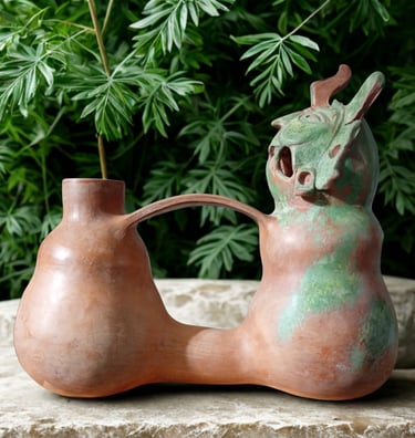 Vasija silbadora con cabeza resonante