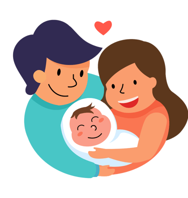 couple qui tient un bébé dans leurs bras