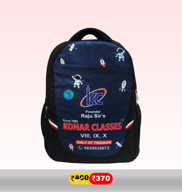Classes school backpack with space theme, astronauts, and rockets for students.