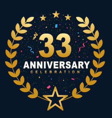 33rd year anniversary badge