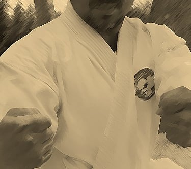 Traditional karate training in Okinawa Uechi Ryu dojo environment