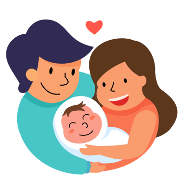 couple qui tient un bébé dans leurs bras