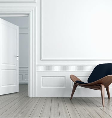 Interior room prepared for professional painting