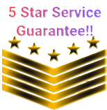 5 Star Service Guarantee + 30 Day Money Back