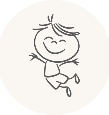 a child's drawing of a boy jumping in the air