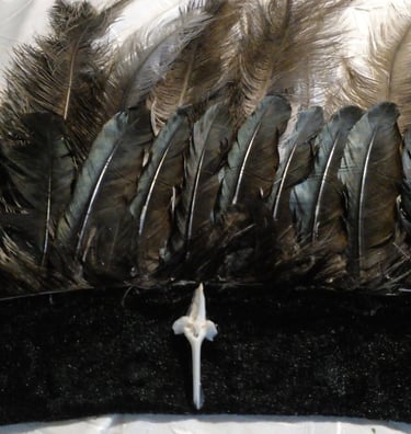 PENACHO DE CABOCLOS REALIZADO CON PLUMAS  NATURALES QUE TRAJOEL VIENTO A NUESTRA COSTA. COMO SIMBOLO