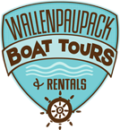 Wallenpaupack Boat Tours and Rentals logo on lake wallenpaupack