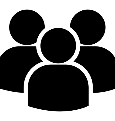 a group of people with three people