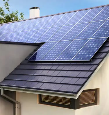 a house with solar panels installed on the roof