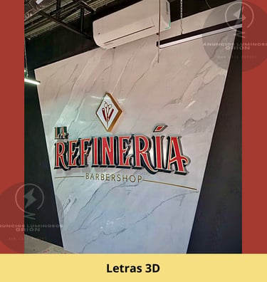 Letras 3D simple para interior en muro.