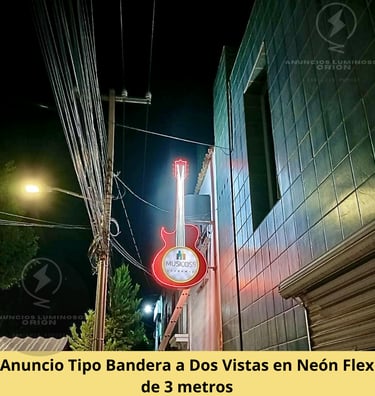 Anuncio de neonflex para negocio de academia de musica en san luis potosí