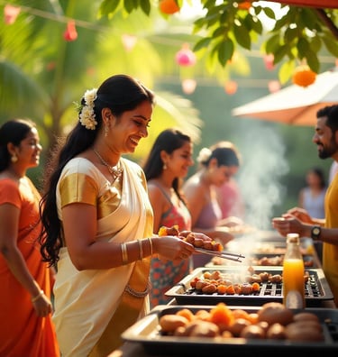 "Backyard BBQ" Picnic in Kerala Wedding