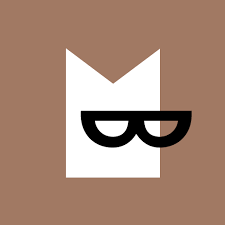 a cat with glasses and a cat in a brown background