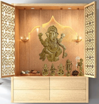 Ganesh wall art in pooja room