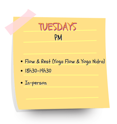Vinyasa Yoga Flow and Yoga Nidra class called Flow and Rest in Lisbon on Tuesday.