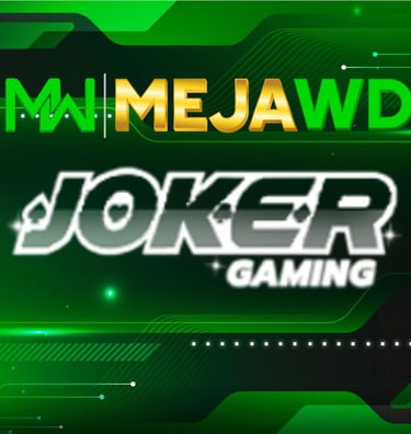 Logo Joker Gaming, partner resmi Meja WD, menunjukkan kolaborasi penting dalam industri gaming dan j