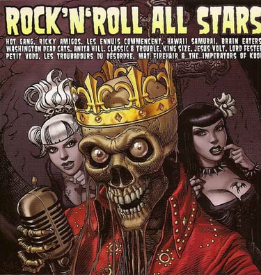 Pochette d'une compilation, Rock'n'roll all stars