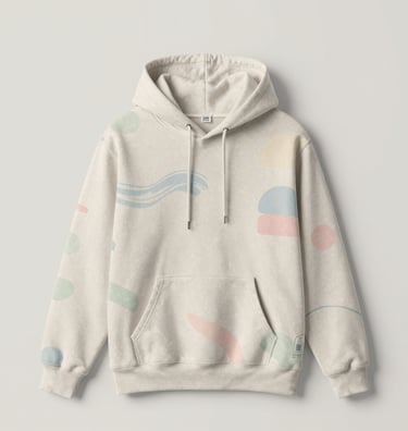 A close-up of hands sewing a personal info patch onto a soft fabric, emphasizing care in every detail.