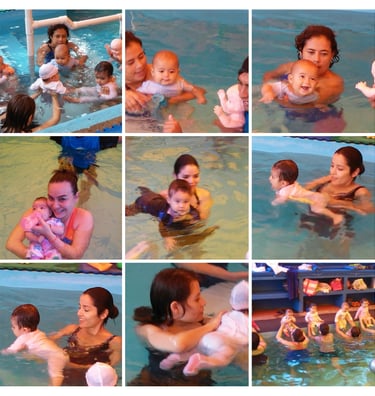 natacion para bebes y mamás matronatación en Mérida