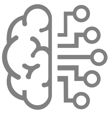 Ícono de neurología: cerebro con líneas conectadas representando neuronas