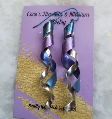 Titanium Earrings Silver Double Twist Hypoallergenic