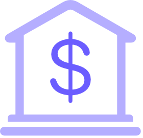 a house with a dollar sign and a dollar sign