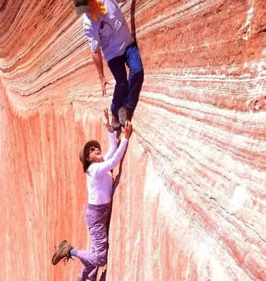 Photography fun at White Pocket in Vermillion Cliffs National Monument, Northern AZ
