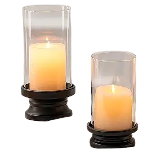 Set of Two Industrial-Style Candles for Dining Room Decor