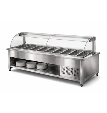 El autoservicio en acero inoxidable Perfecto para restaurantes, comedores industriales, y cafeterías