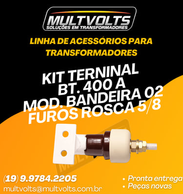 Kit Terminal BT 400 Modelo Bandeira 2 furos rosca 5/8