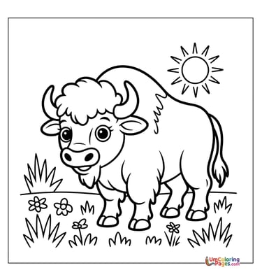 buffalo coloring page for kids