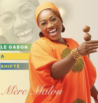 a woman in a bright orange dress and orange hat