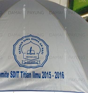 Payung promosi polos golf silver biru SDIT titian