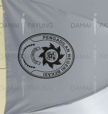 Payung promosi polos lipat silver biru pengadilan negeri bekasi