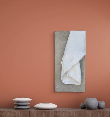 Beton og gipsværk over skænk