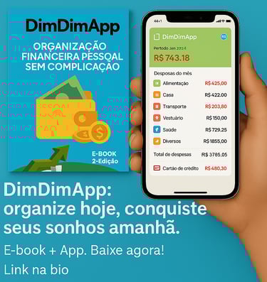 E-book e aplicativo para controle financeiro pessoal.