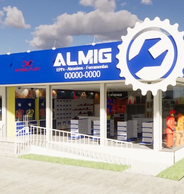 letreiro e toten de lojas comerciais arquitetura 