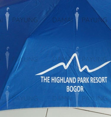 Payung promosi polos lipat warna lapis silver highland park resort