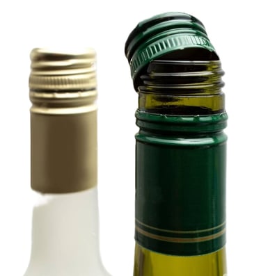 wine bottle with caps