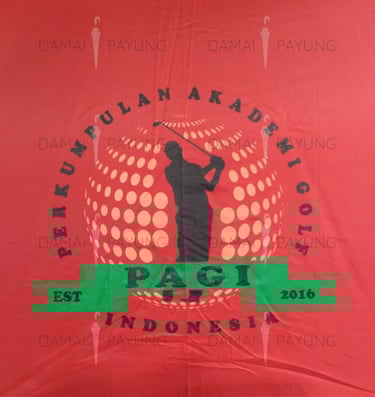 Payung promosi polos golf fiber PAGI merah