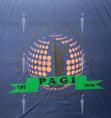 Payung promosi polos golf navy silver PAGI