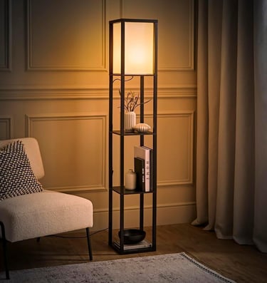 Black Wooden Floor Lamp