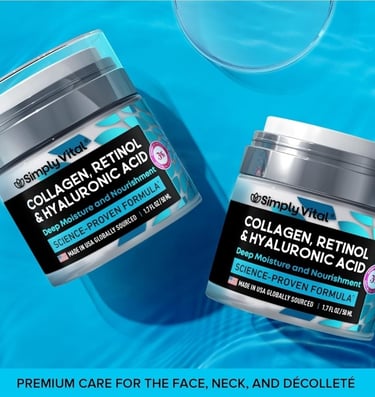 SimplyVital Collagen, Retinol & Hyaluronic Acid Cream Anti-Aging Face Moisturizer