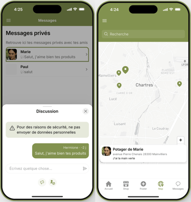 Potami est un réseau social autour du potager avec lequel on peut localiser nos voisins.