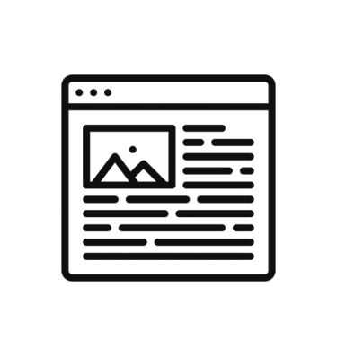 A blog icon linked to /blog & Digital content page