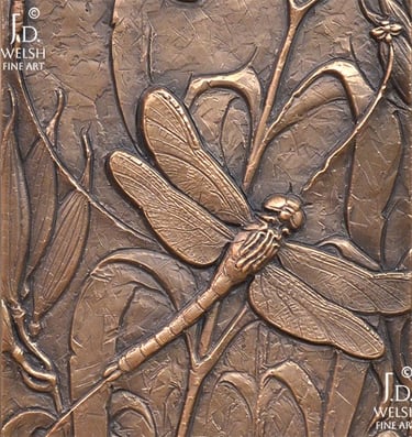 Wetland Whorled - Milkweed and Dragonflies - Bronze - Jeremiah D. Welsh - J.D. Welsh Fine Art