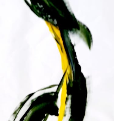 Détail du milieu de la deuxième toile abstraite de Jacqueline Poitevin, acrylique 70x190 cm, texture